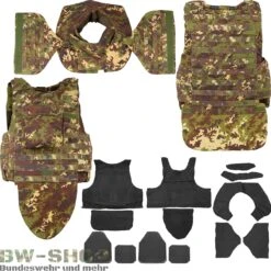 Militär Jagd- Und Anglerweste -Bundeswehr Und Mehr Verkäufe italienschutzwestesk4vegetatoansicht1miteinlagen wz min 5758 Original Italienische Armee Schutzweste SK4